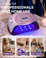 Lampe à ongles UV LED 288W haute puissance, séchage rapide, design violet électroplaqué, 4 minuteurs, capteur automatique, pour salon, usage domestique, manucure DIY