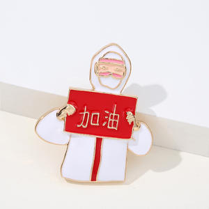 新しい創造的なかわいい医療テーマブローチピン絶妙なエナメル金属ブローチナースドクター聴診器救急車形状ラペルバッジ - Product Image 3