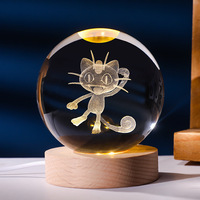 6cm Pokémon point dessin animé boule de cristal ornements personnalisé boule de cristal cadeau d'anniversaire pour enfants