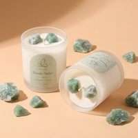 Bougie parfumée en cire de soja naturelle dans un bocal en verre givré transparent, pour chambre à coucher, maison, coffret cadeau