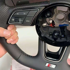 Volante de Cuero Negro Cosido a Mano para Audi A3 A4 A5 A6 A8 Q5 RS3 RS7 Q7 C6 C8 A8 S6 S7 B8 B8.5 B9 S3 S4 S5 A7 Q3 <span class=keywords><strong>2016</strong></span> - Product Image 3