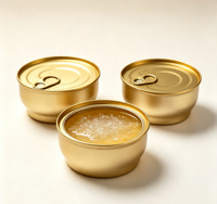 Pot en aluminium anodisé de qualité alimentaire avec couvercle à vis pour l'emballage de plats à emporter (fast-food, ragoûts) – Capacité 70g-1000g