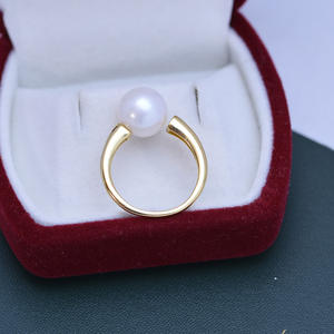 Women's S925 Silver <b>Ring</b> Holder with Large 10-11mm Freshwater White Round <b>Pearl</b> Strong Light and Fine Flaws Open Design - Product Image 3
