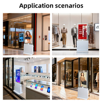 Pantalla Vertical de Doble Cara de 43 Pulgadas, con Soporte de Pie, Pantalla LCD Personalizada, Señalización Digital, Cartel Portátil, Pizarra Inteligente