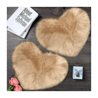 Tapis moelleux en peluche en forme de coeur tapis pour chambre à coucher tapis moelleux tapis hirsute chambre enfants chambre faux moelleux