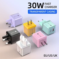 Accessoires électroniques Chargeur mural USB-A Type C double port 30W/45W Prises EU/US/UK Chargeurs pour téléphone portable Adaptateur de charge rapide
