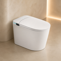 Bidet WC sans réservoir avec siège chauffant à ouverture/fermeture automatique, séchoir à air chaud, cuvette allongée, siphon en P et en S, télécommande incluse