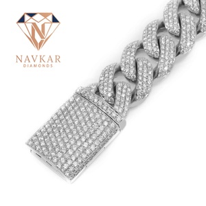 Trending Hip Hop Silver Diamond Link Bracelet Hip Hop Style Cuban Link Bracelet For <b>Men</b> Moissanite Diamond Bracelet - Product Image 3