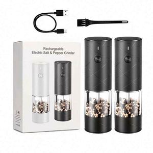 Electric <b>Salt</b> Pepper Grinder Set USB Rechargeable Warm LED Light Adjustable <b>Coarseness</b> Lidaop Large Capacity Automatic - Product Image 1