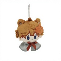 Porte-clés en peluche en forme de tête de boulette de personnage d'anime, jouet en tissu doux en coton, Genshin Impact, unisexe