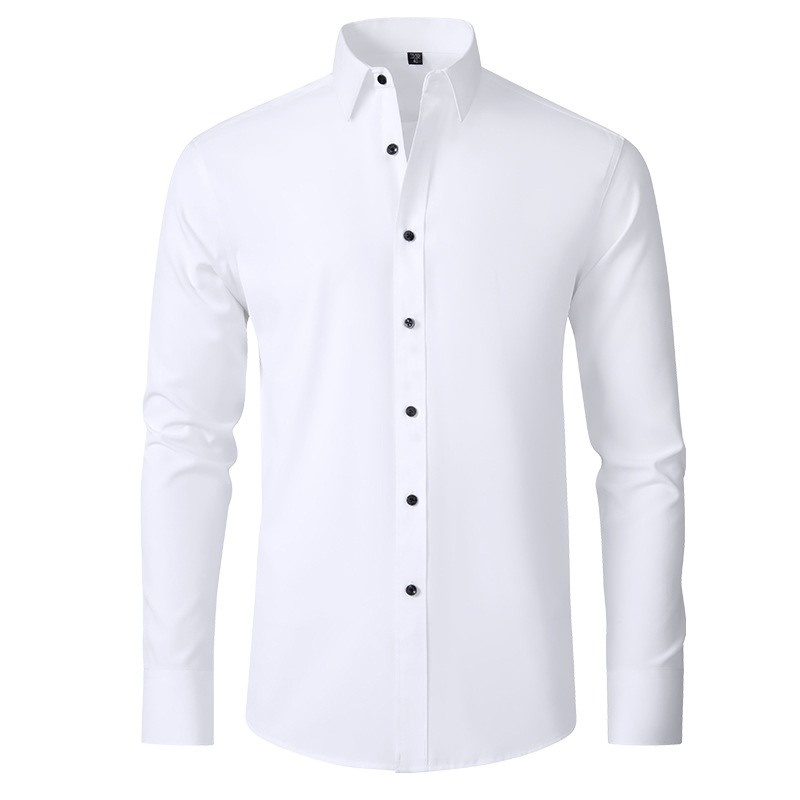 Camicia elastica camicia da uomo non stiratura antirughe semplice business sottile per abiti