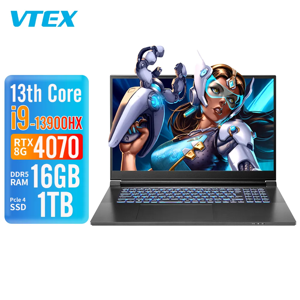 Wholesale Core I9 13Th New Laptop Notebook 17.3 Inch Qhd 144Hz Laptop I9-13900Hx Rtx 4060 4070 8G Gaming Desktop Laptop