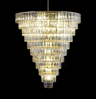 Support de lustre centres de table décoration lumières de plafond clair multicouche pédants suspendus lustre en or pour mariage