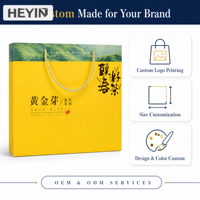 Boîte cadeau en papier personnalisée, imprimée en couleur, en carton plat, avec poignée en corde, pour emballage de thé, aliments, cadeaux de fêtes, OEM