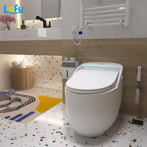 Nouveau siège chaud rond oeuf monté au sol électronique Intelligent <span class=keywords><strong>Wc</strong></span> Intelligent automatique toilette de Bidet - Product Image 2