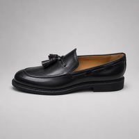 Mocassins à pampilles en cuir de veau véritable pour hommes, à enfiler, avec soutien de la voûte plantaire, semelle en caoutchouc, confortables, souples, solides, pour affaires et décontracté