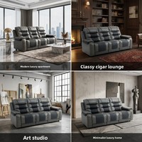 Canapé de cinéma maison, un siège VIP, multifonctionnel, électrique, pour salle de cinéma privée, en bois massif, moderne, minimaliste, en cuir