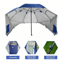 Accessoires de camping en plein air modernes, tente de plage portable avec protection UV, parasol de plage personnalisable avec logo