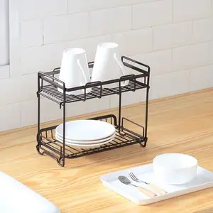 Производители двухслойная железная художественная полка для дренажной посуды кухонная подставка для посуды из нержавеющей стали полый кондиционер стойка