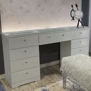 Ulink HOT Table de maquillage de luxe japonaise au design durable en MDF avec miroir et ampoules LED - Product Image 3