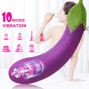 OEM Vibrateur en silicone en forme d'aubergine, 10 fonctions, jouet sexuel pour femmes, aubergine vibrante discrète avec accessoires sexuels - Product Image 2