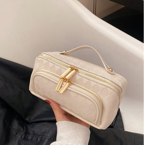 Bolsa de Maquillaje de Piel Sintética de Lujo para Chicas, Moderna, con Forro de Poliéster y Cierre de Cremallera Resistente, para Uso Diario y de Viaje - Product Image 2