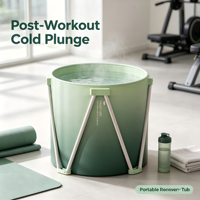 Baignoire de récupération froide pliable et portable pour bain de glace, utilisation extérieure et spa à domicile, autoportante et stable