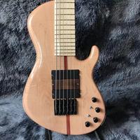Guitare basse électrique personnalisée à 6 cordes avec corps en ELM et manche traversant, micro actif, acceptation des commandes OEM