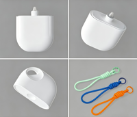 Flacon carré plat de 40 ml pour crème solaire avec cordon, bouchon en plastique PP à double joint, vente en gros, OEM, cosmétiques de haute qualité