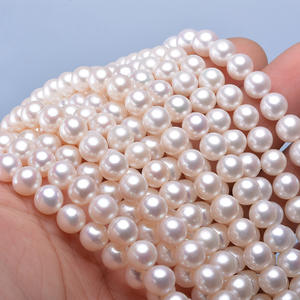 Collier de perles d'eau douce naturelles Tilian 8-9 mm, presque rondes, presque parfaites, avec une forte luminosité, style semi-fini, perles en vrac - Product Image 4