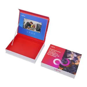 Présentoir de brochures vidéo de luxe 7 pouces, boîte numérique Lcd, boîte vidéo Rose