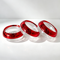 Pots cosmétiques vides Spot 50g, corps de pot transparent avec couvercle à vis électroplaqué rouge, pots de rangement pour safran