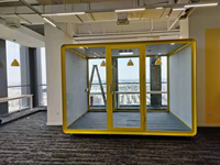 Cabine insonorisée modulaire moderne en alliage d'aluminium avec éclairage LED - Conception isolée pour hôtel, maison, bureau, immeuble de bureaux, utilisation extérieure 5