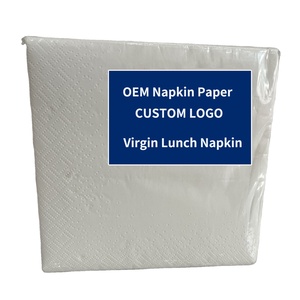 Serviettes de table jetables écologiques personnalisées par le fabricant, pliées en 1/4, blanches, gaufrées, en pâte de bois douce, 30x30cm, vente en gros, approvisionnement en vrac - Product Image 1