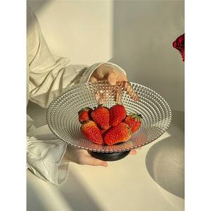 Plateau à fruits en verre avec support, taille standard, style simple, pour table basse, usage domestique, plateau décoratif de luxe léger - Product Image 4