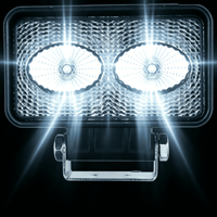 Projecteur de travail LED rectangulaire 4,5 pouces 20W, étanche IP68, 12-48V, 1440lm, 6000K, en aluminium moulé sous pression, pour conduite tout-terrain