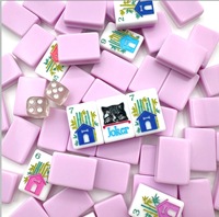Jeu de Mahjong américain en acrylique, thème animaux de compagnie (chiot et chaton de dessin animé), 160 166 tuiles, en promotion, pour collection maison et jeu de société