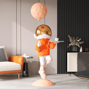 Figura Decorativa de Astronauta de Resina Pintada a Mano, Estilo Folk, para Decoración de Sala de Estar, Oficina u Hogar, de Alta Gama - Product Image 3