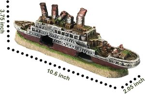 Acessórios para Aquário: Ornamento de Navio Pirata em Resina, Estilo Retrô, Embalagem em Caixa, Fabricado na China, Tema Naufrágio Titanic, para Aquário - Product Image 4