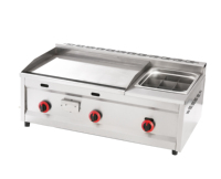 Equipo de Cocina Comercial, Planchas y Freidoras Industriales de Acero Inoxidable a Gas para Pollo Frito, Puestos de Comida Callejera, 6 Unidades