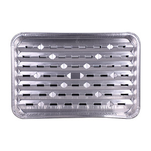 Cestas de aluminio perforadas para asar carne, paquete de 20, 13 <span class=keywords><strong>x</strong></span> 8.6 pulgadas, bandejas desechables de papel de aluminio de grado alimenticio para barbacoa - Product Image 5
