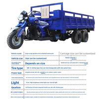 Tricycle motorisé à essence 9 roues avec benne basculante et élévateur hydraulique pour le transport de marchandises, livraison depuis la Chine
