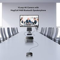 Système de microphone de conférence avec caméra vidéo PTZ 4K à zoom optique 12X et suivi IA, haut-parleur intégré, kits de microphones pour groupes et conférences