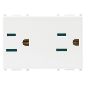 เต้ารับไฟฟ้าแบบคู่ SICURY 2P+T15A มาตรฐาน USA+SASO สีขาว ขนาด 5.3x3.9x7.6 ซม. - Product Image 1