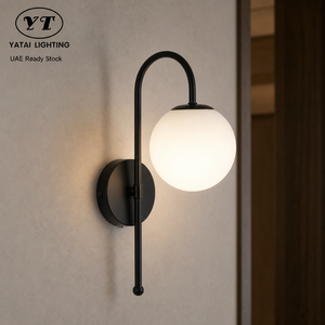 Lámpara de Pared LED Moderna con Pantalla Acrílica, Cuerpo de Hierro Negro, para Interiores, Dormitorio, Hotel, 3000K 6000K E27 - Product Image 1