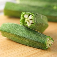 Ycoyco 1kg Groene Gefreeze-droogde Okra Fruit & Groente Snacks Zoete Harde Textuur Bulkverpakking