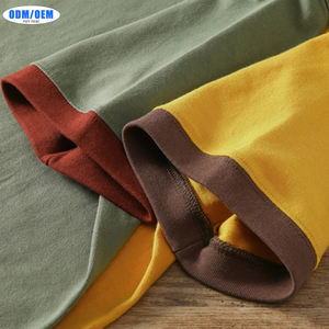 T-shirt décontracté polyvalent en coton lourd 270g, style rétro, color-block, col rond, manches courtes, unisexe, pour homme - Product Image 3