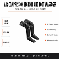 Masseur de jambes à compression d'air chauffant, bottes de massage à pression d'air pour toute la jambe, batterie au lithium rechargeable par USB, genou, pied, mollet
