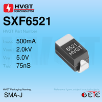 Diode redresseuse haute fréquence à récupération rapide HVGT SXF6521 2kV 500mA SMD SMA-J pour alimentation de générateur de rayons X