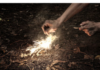 Équipement de camping allume-feu extérieur portable avec manche en bois outil de survie en milieu sauvage-bâton de feu de tige de magnésium